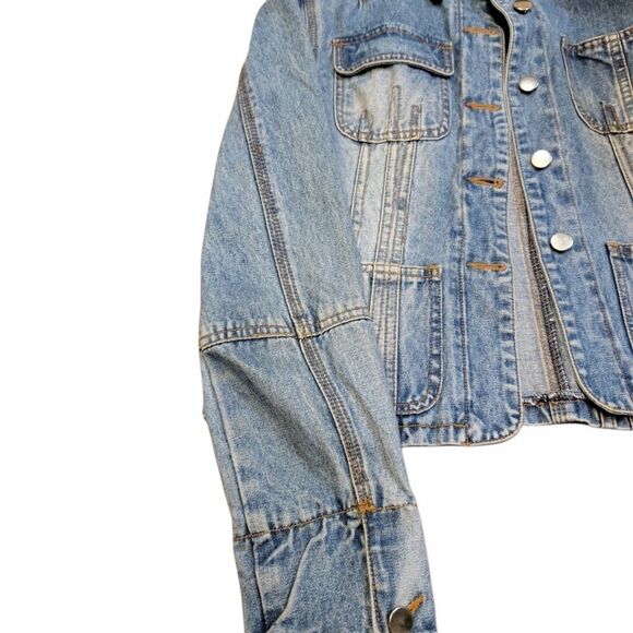 Venus USA Cropped Denim Jean Jacket Size M - Picture 6 of 11